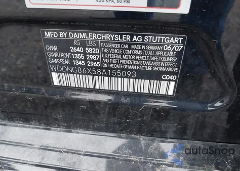 2008 Mercedes-Benz S 550 4Matic from USA, damaged, VIN WDDNG86X58A155093